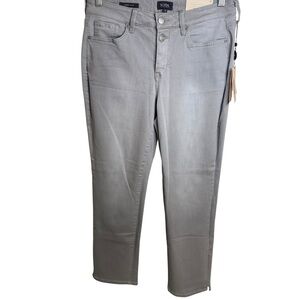 NYDJ | Sheri Slim Jeans in Light Gray with LiftTuck Technology | Sz 8